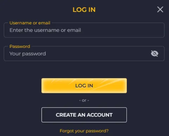 Rolling Slots Casino Secure Account Login Page
